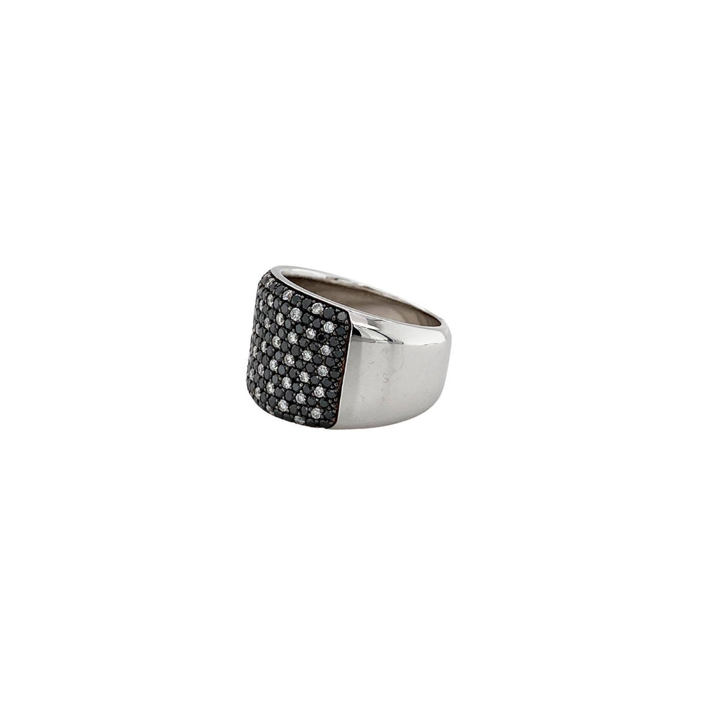 Bez Ambar Black and White Twinkle Wide Diamond Ring -