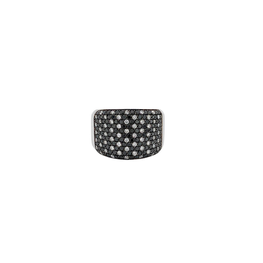 Bez Ambar Black and White Twinkle Wide Diamond Ring -