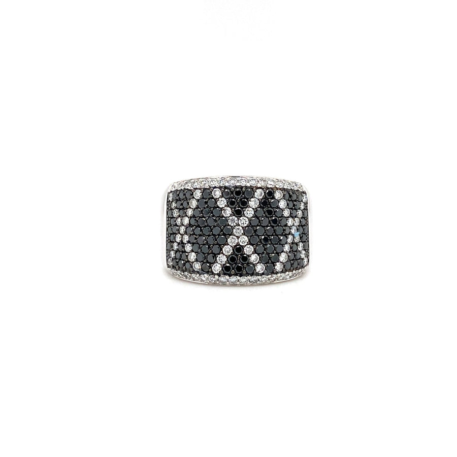 Bez Ambar Black and White Zigzag Diamond Ring - LPB11ZGBW
