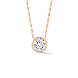 Bezel Set Diamond Solitaire Necklace -
