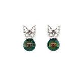 Black South Sea Pearl Diamond Earrings -