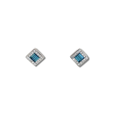 Blue Diamond Stud Earrings - DEBEZ00073