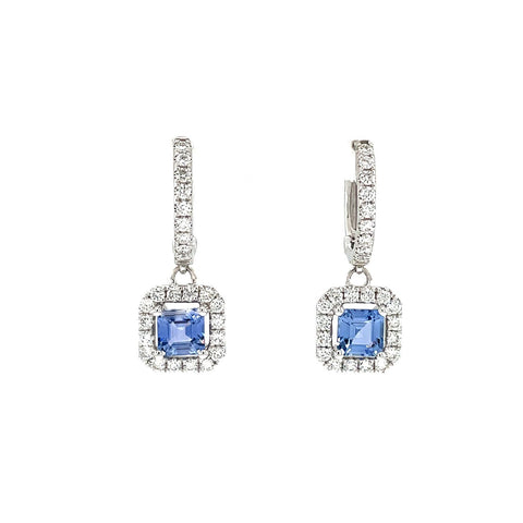 Blue Sapphire Diamond Earrings - SETIJ00786