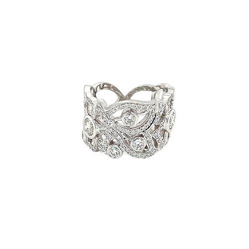 Diamond Floral Ring-Carelle Diamond Flower Ring -