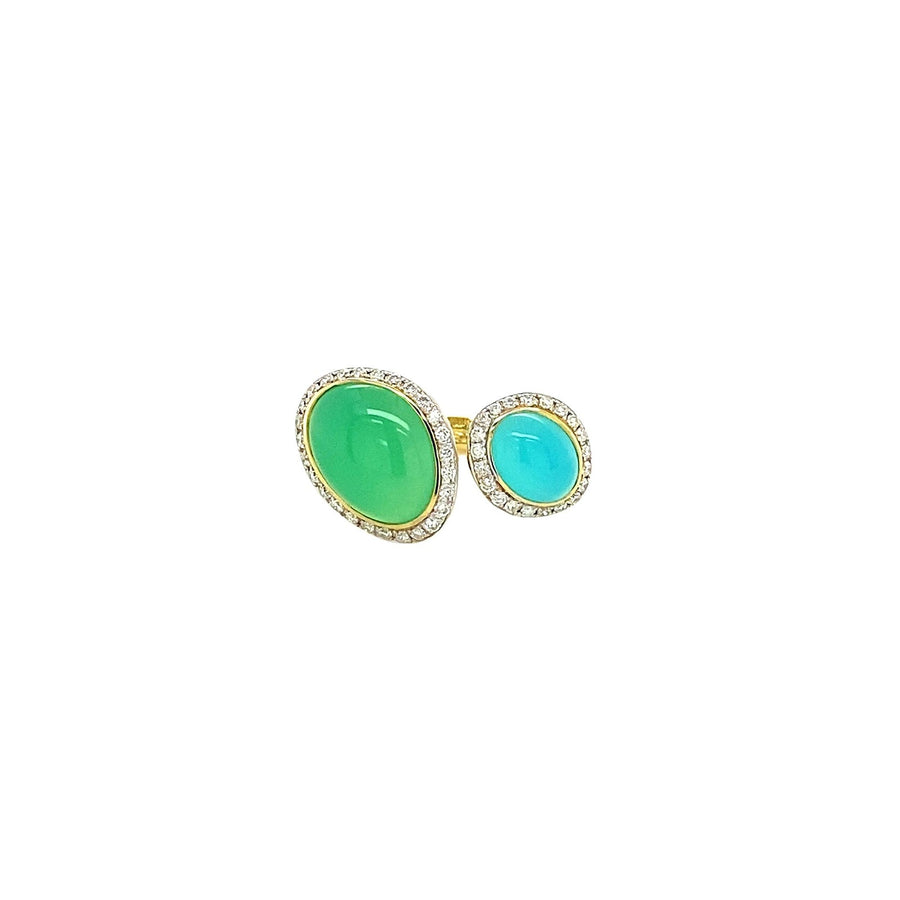 Chalcedony Chysoprase Diamond Ring - OREIC00037