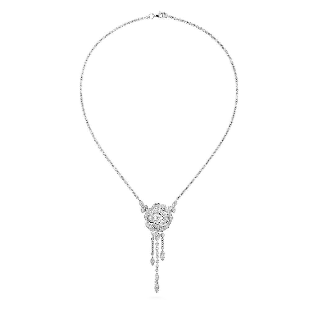 Chanel White Camellia 925 Silver Necklace ○ Labellov ○ Buy and