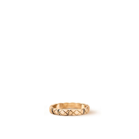 CHANEL Coco Crush Ring-CHANEL Coco Crush Ring in 18 karat beige gold quilted motif.