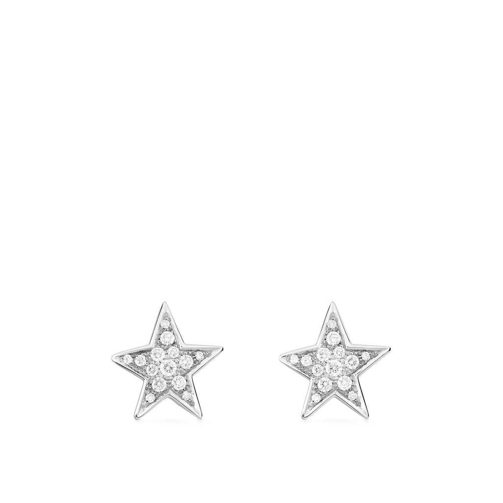 Chanel Comete Rock Crystal Diamond Stud Earrings