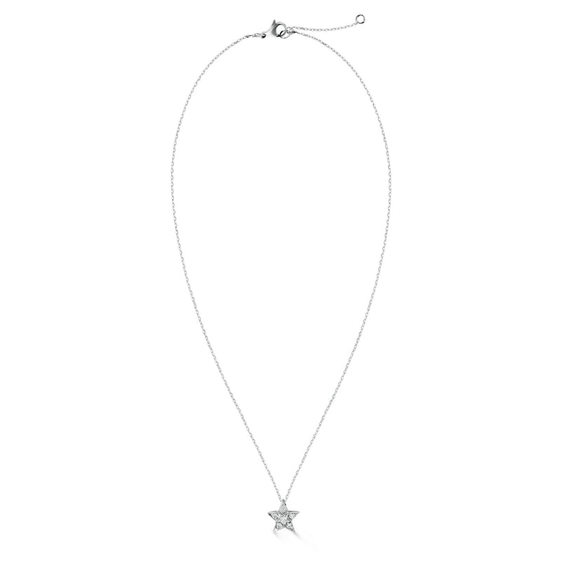 Chanel CC Logo And A Star Necklace Silver Tone