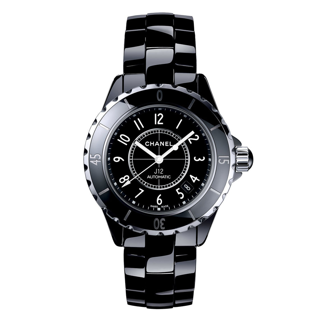 Pre-owned Chanel J12 Black Automatic Black Dial Watch H0685