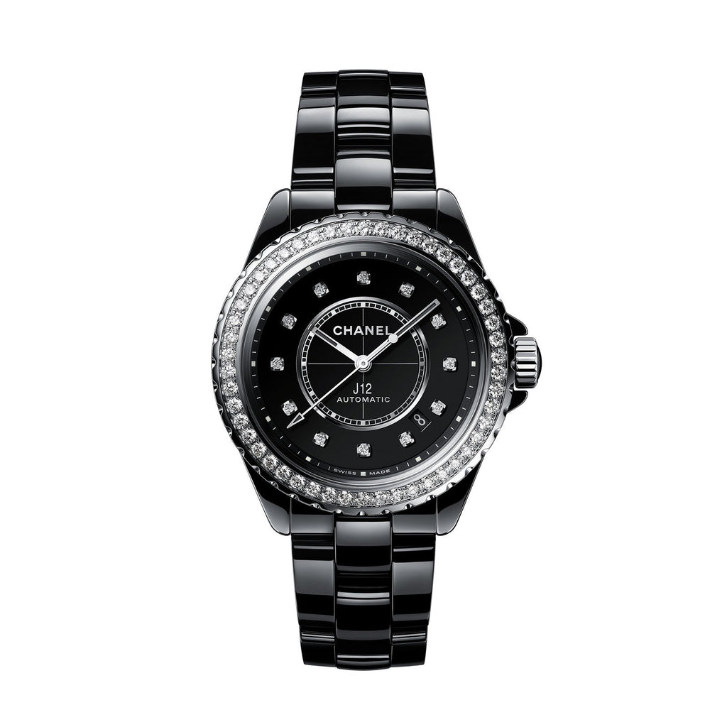 Chanel J12 Black Ceramic With Diamonds Bezel and Dial 33mm for