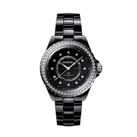 CHANEL J12 Diamond Bezel Watch Caliber 12.1, 38 mm-CHANEL J12 Caliber 12.1 Diamond Bezel Watch -