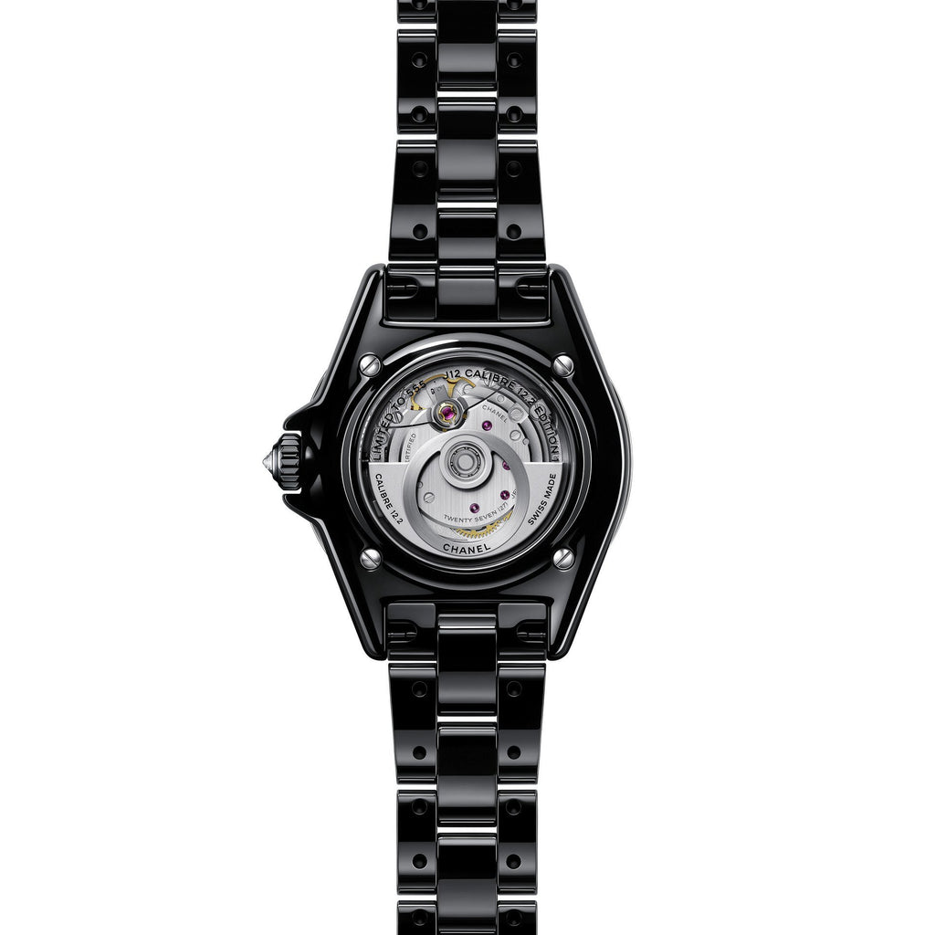 Chanel J12 Automatic Diamond Black Dial Ladies Watch H5702 for Women