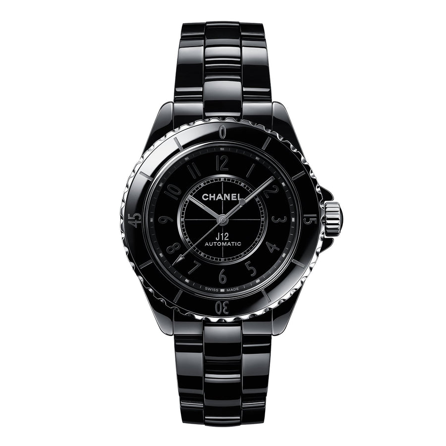 CHANEL J12 Phantom in a 38mm black ceramic case with black dial on black ceramic bracelet, featuring an automatic movement.