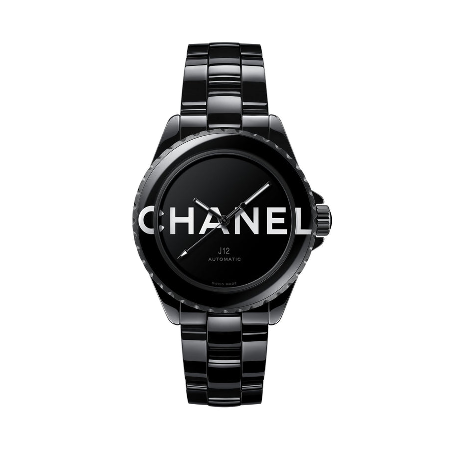 CHANEL J12 WANTED de CHANEL Watch, 38 mm - H7418 - CHANEL J12 WANTED de CHANEL Watch in a 38 mm black ceramic case with black dial on black ceramic bracelet, featuring an automatic movement.