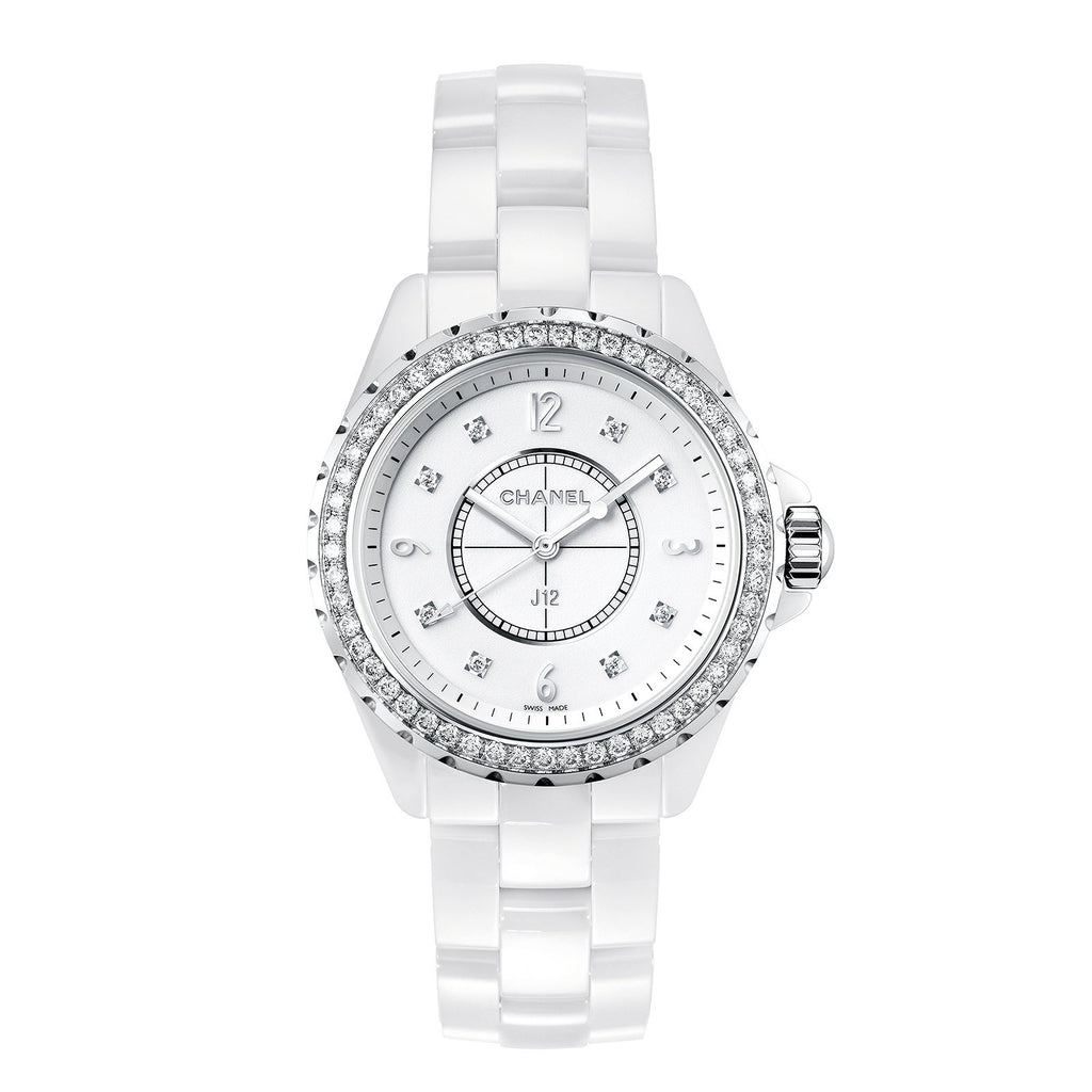 Chanel J12 Quartz White Dial Ladies Watch H5698