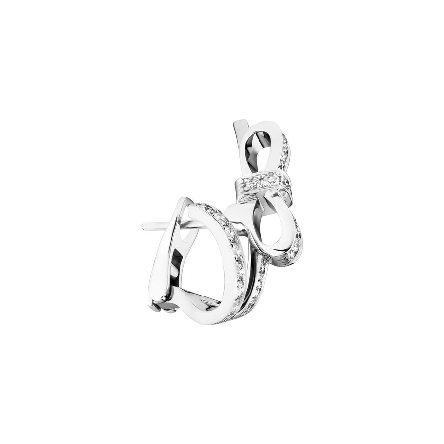 CHANEL Ruban Earrings in 18 karat white gold with diamonds totaling 0.73 carats.