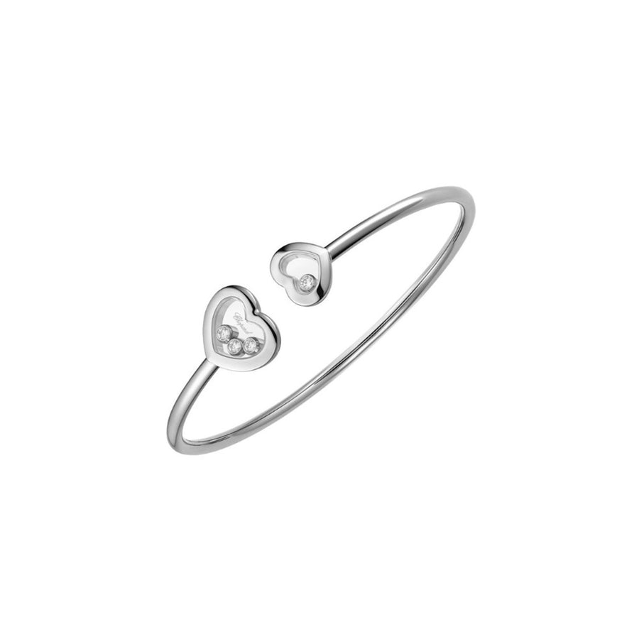 Chopard Happy Diamonds Icons in 18 karat white gold with four moving diamonds.