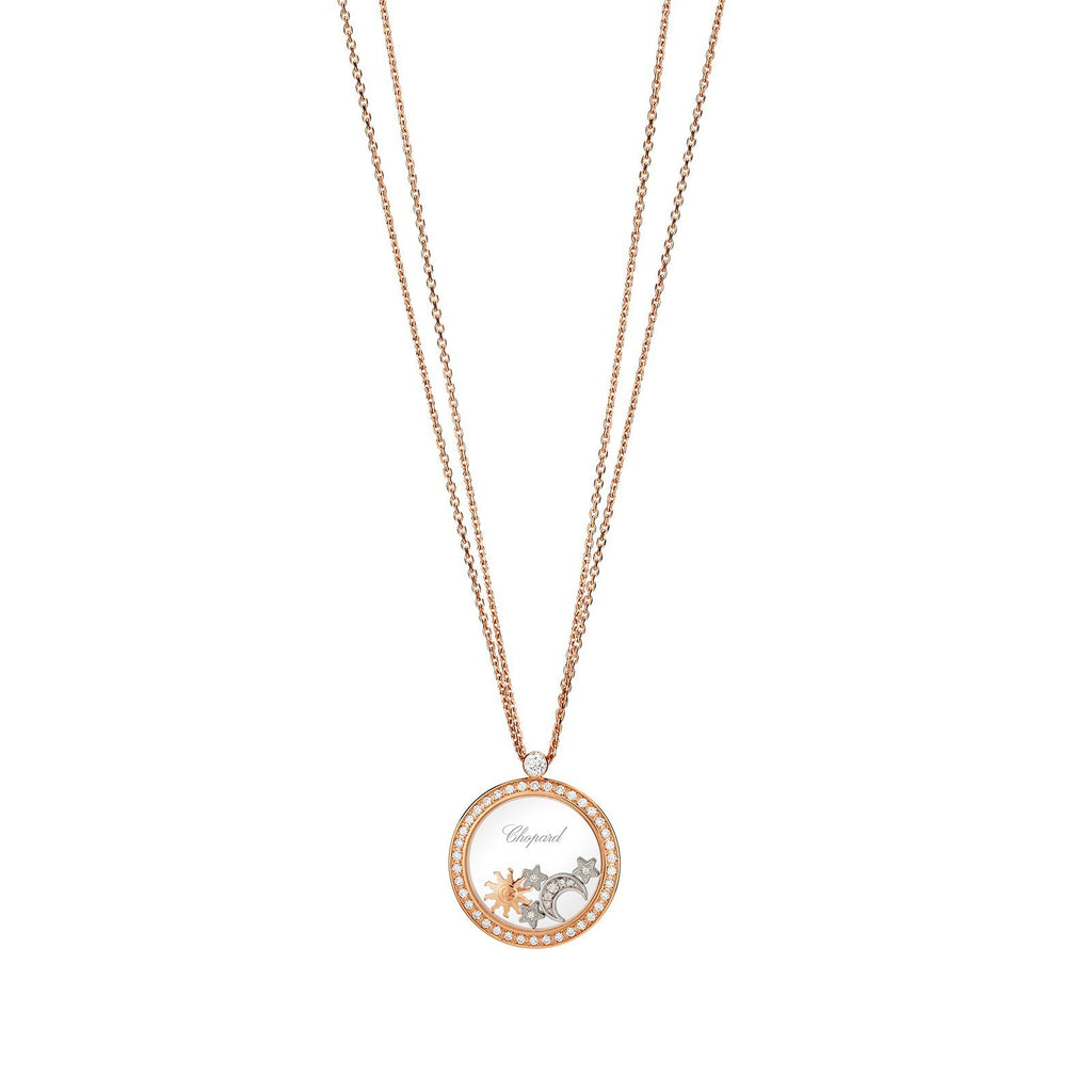 Chopard 79A018-0001 Happy Diamonds 18ct Gold Circle Necklace - thbaker.co.uk