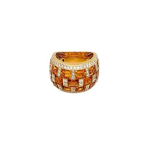 Citrine Diamond Ring-Citrine Diamond Ring -