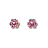 Clover Pink Sapphire Diamond Earrings - SETIJ00844