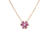 Clover Pink Sapphire Diamond Necklace-Clover Pink Sapphire Diamond Necklace - SNTIJ00562