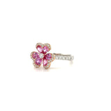 Clover Pink Sapphire Diamond Ring-Clover Pink Sapphire Diamond Ring - SRTIJ02222