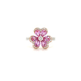 Clover Pink Sapphire Diamond Ring-Clover Pink Sapphire Diamond Ring - SRTIJ02231