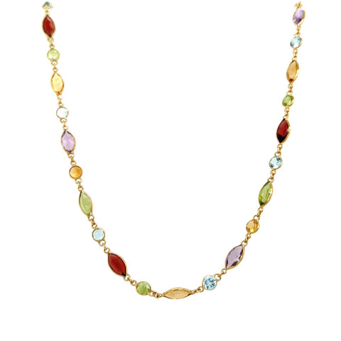 Colored Stone Necklace-Colored Stone Necklace - ONEIC00117