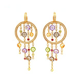 Colored Stones Chandelier Earrings-Colored Stones Chandelier Earrings - OEDMO00064
