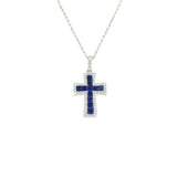 Cross Sapphire Diamond Necklace - SNTIJ00430
