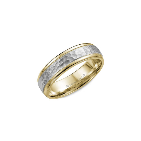 Crown Ring Carved Wedding Band -