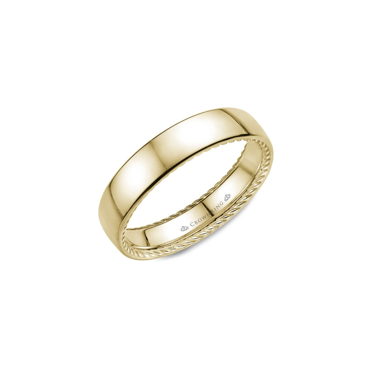 Crown Ring Classic Wedding Band -