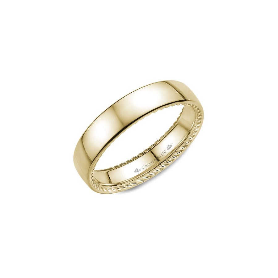 Crown Ring Classic Wedding Band -