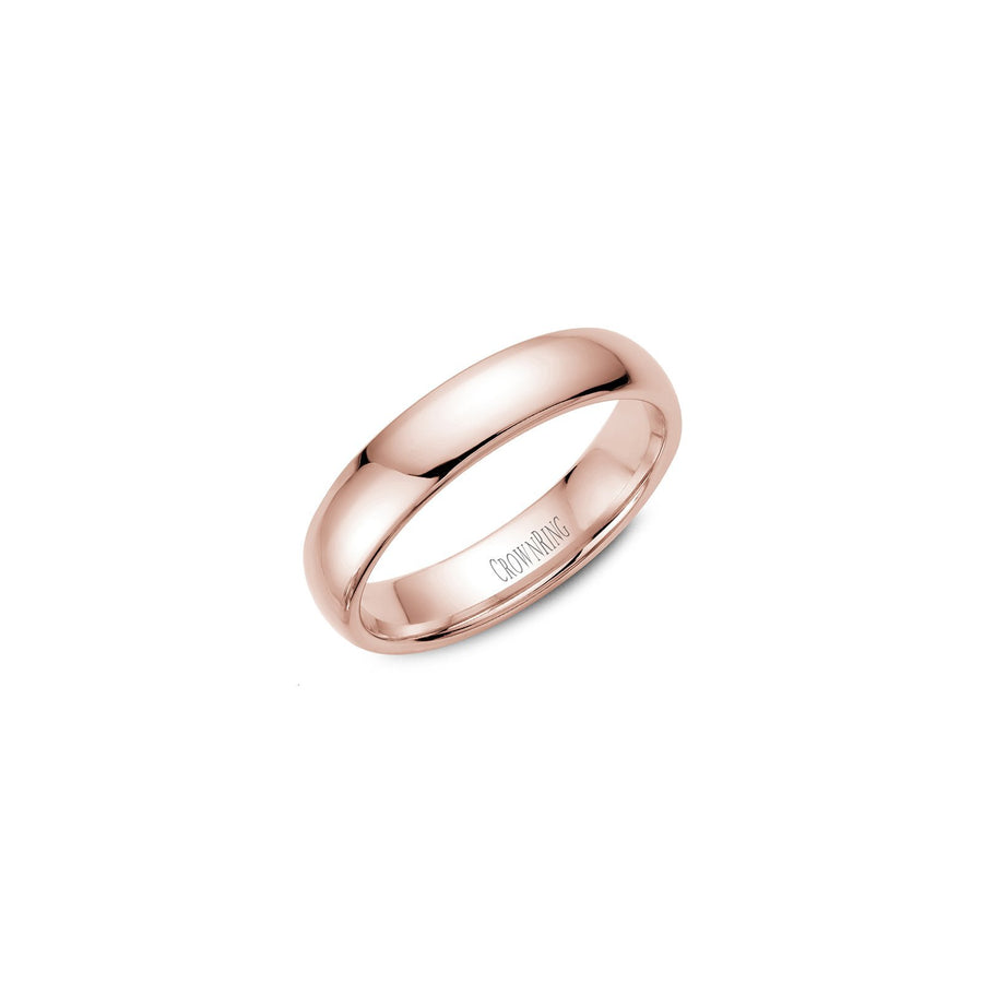 Crown Ring Dome Traditional Wedding Band -