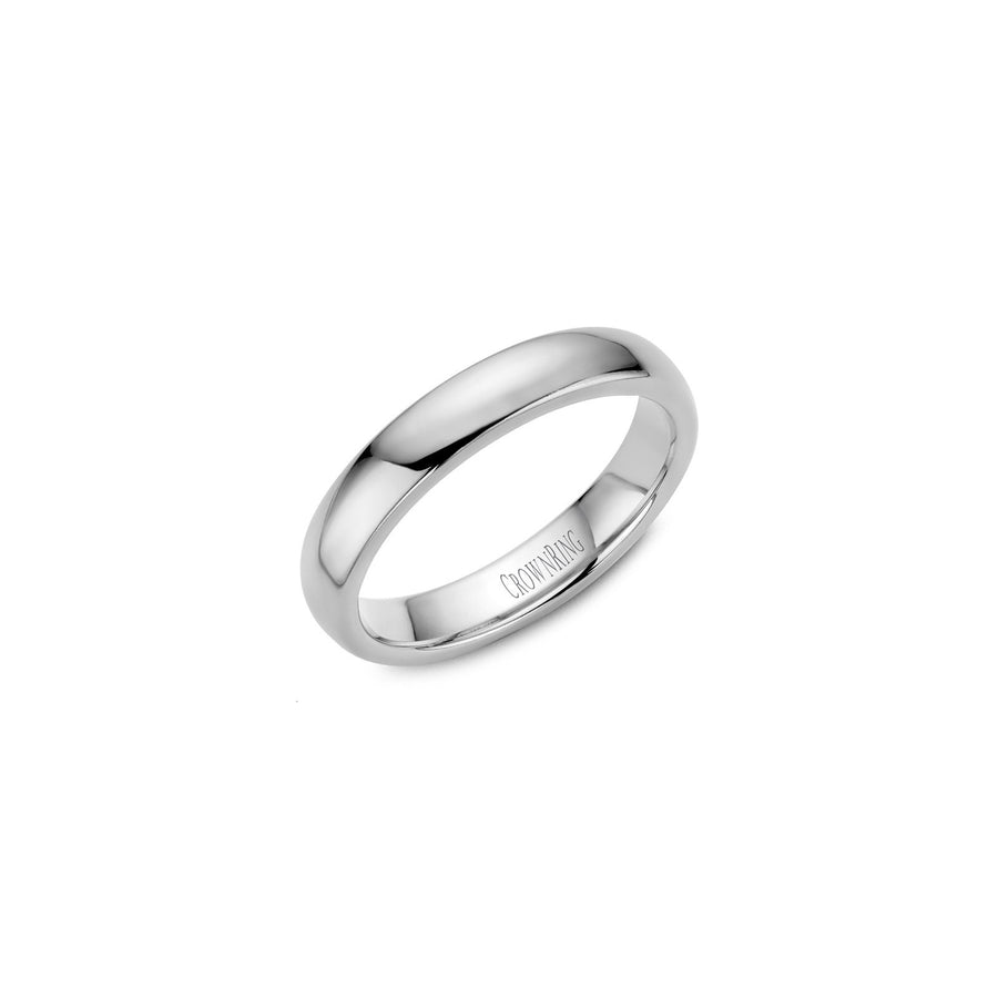 Crown Ring Dome Traditional Wedding Band -