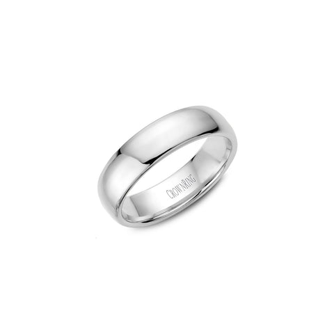 Crown Ring Dome Traditional Wedding Band -