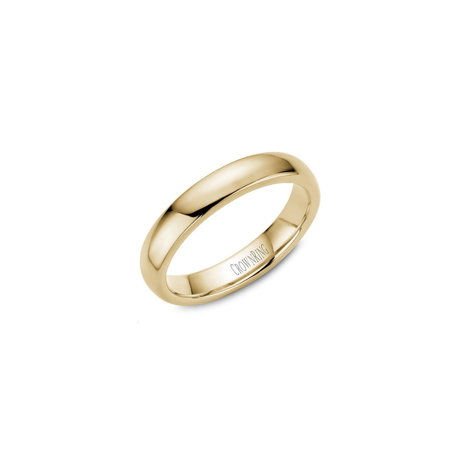 Crown Ring Dome Traditional Wedding Band -