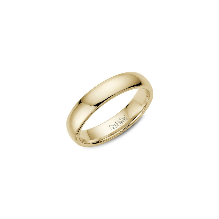Crown Ring Dome Traditional Wedding Band -