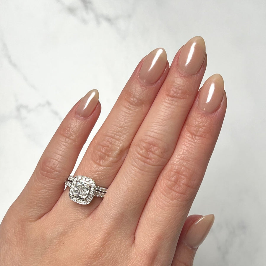 Cushion-cut Engagement Ring Set - DRJST02810