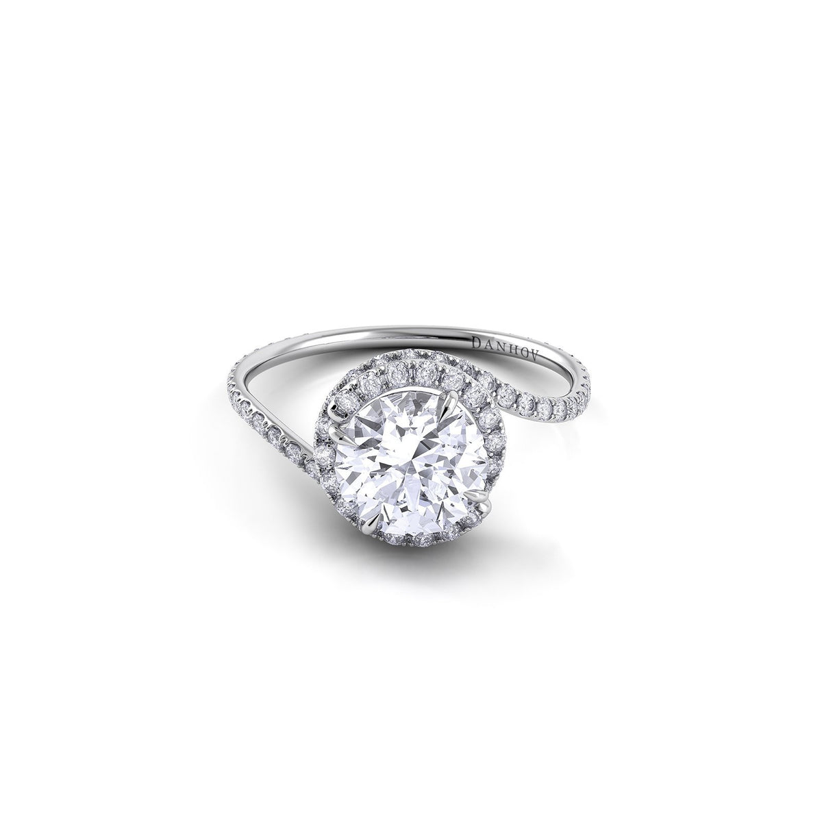 Danhov Abbraccio Swirl Award Winning Engagement Ring -