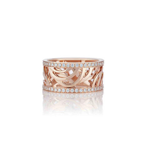 De Beers Aria Rose Gold Band -