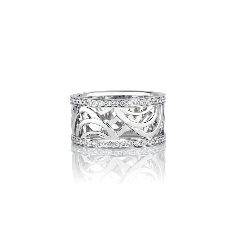De Beers Aria White Gold Band -