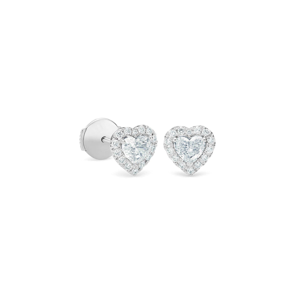 De Beers Aura Heart Diamond Stud Earrings - E103135