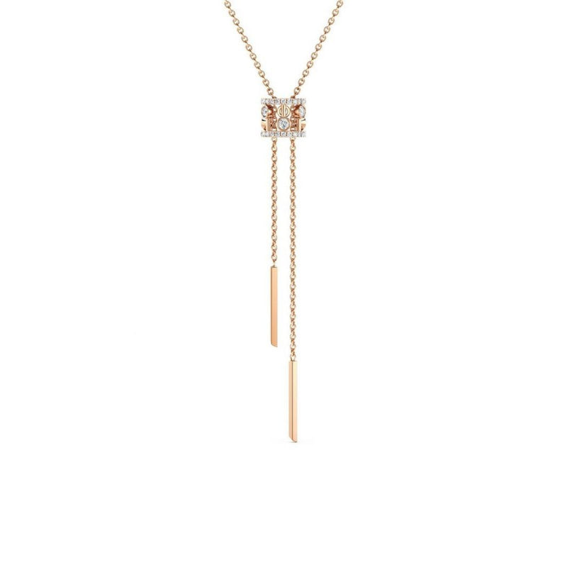 De Beers Dewdrop Lariat Necklace-De Beers Dewdrop Necklace - J5FU06Z00K80 - De Beers Dewdrop Necklace in 18 karat rose gold with diamonds.