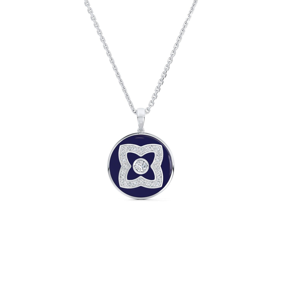 De Beers Enchanted Lotus Blue Enamel Necklace - N1034730045