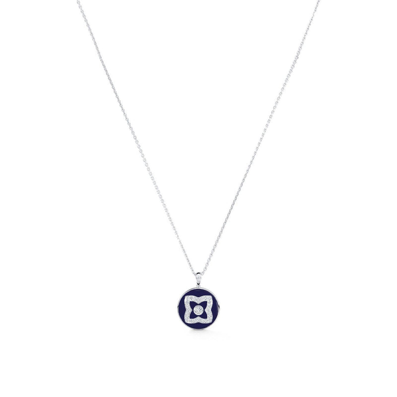 De Beers Enchanted Lotus Blue Enamel Necklace-De Beers Enchanted Lotus Blue Enamel Necklace - N1034730045