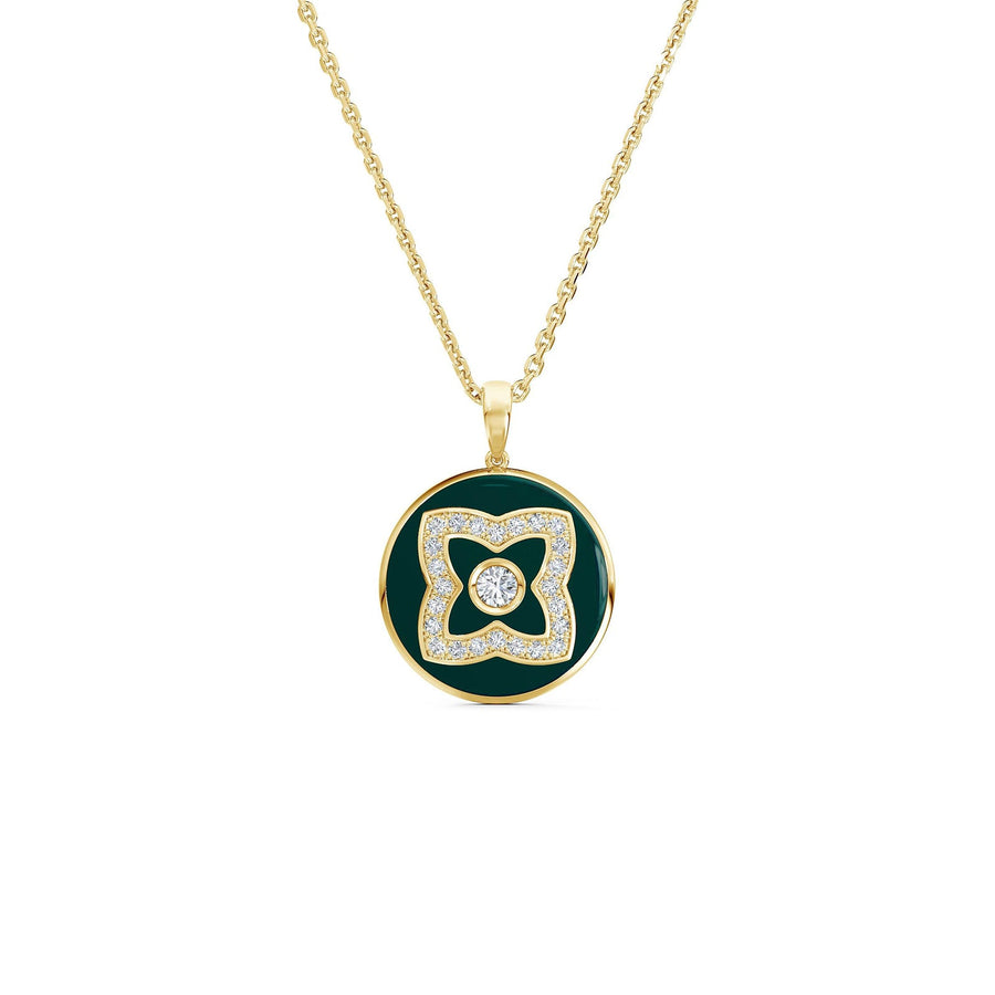 De Beers Enchanted Lotus Green Enamel Necklace - N1034710045