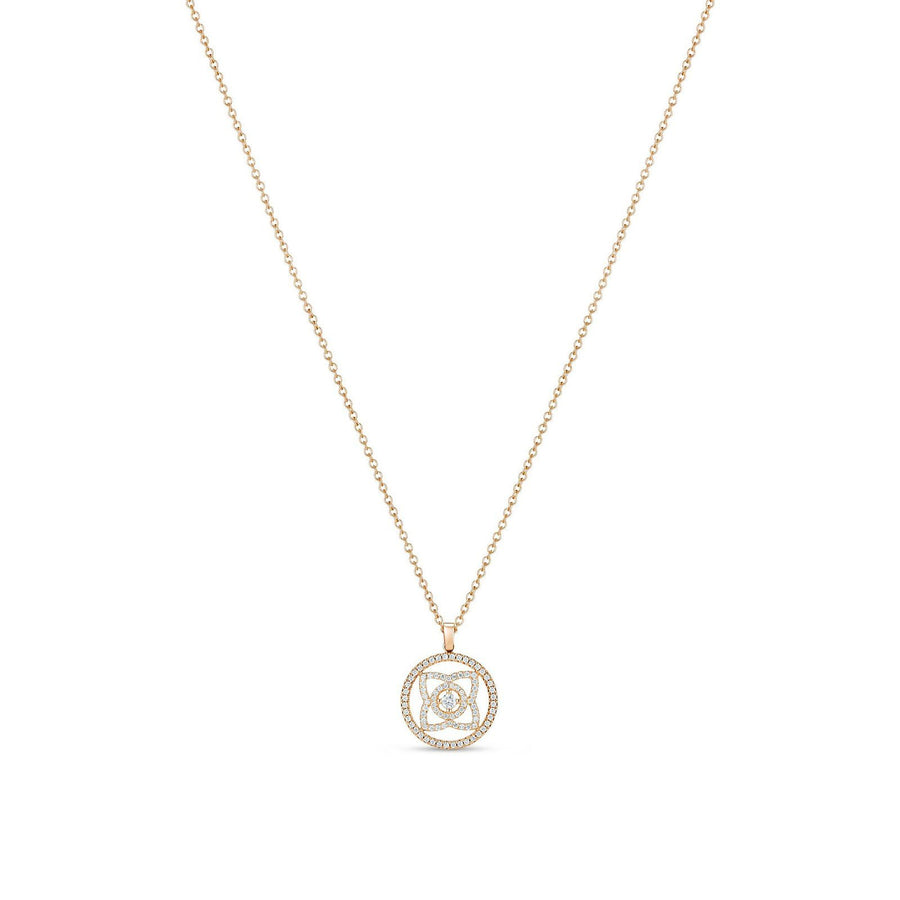 De Beers Enchanted Lotus Medal Pendant in Rose Gold -