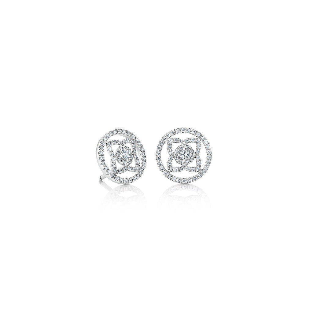 Enchanted Lotus studs in white gold